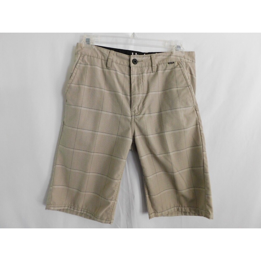 Hurley Shorts Men's Beige Plaid Shorts Size 31
